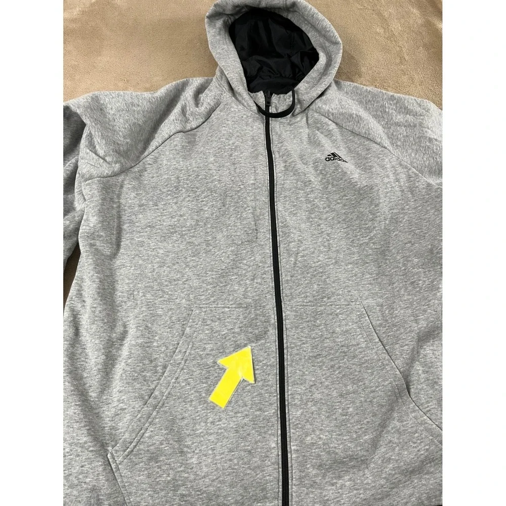 Adidas Reversible Hooded 3‎ Stripe Jacket Size 2XL Black Grey White Full zip